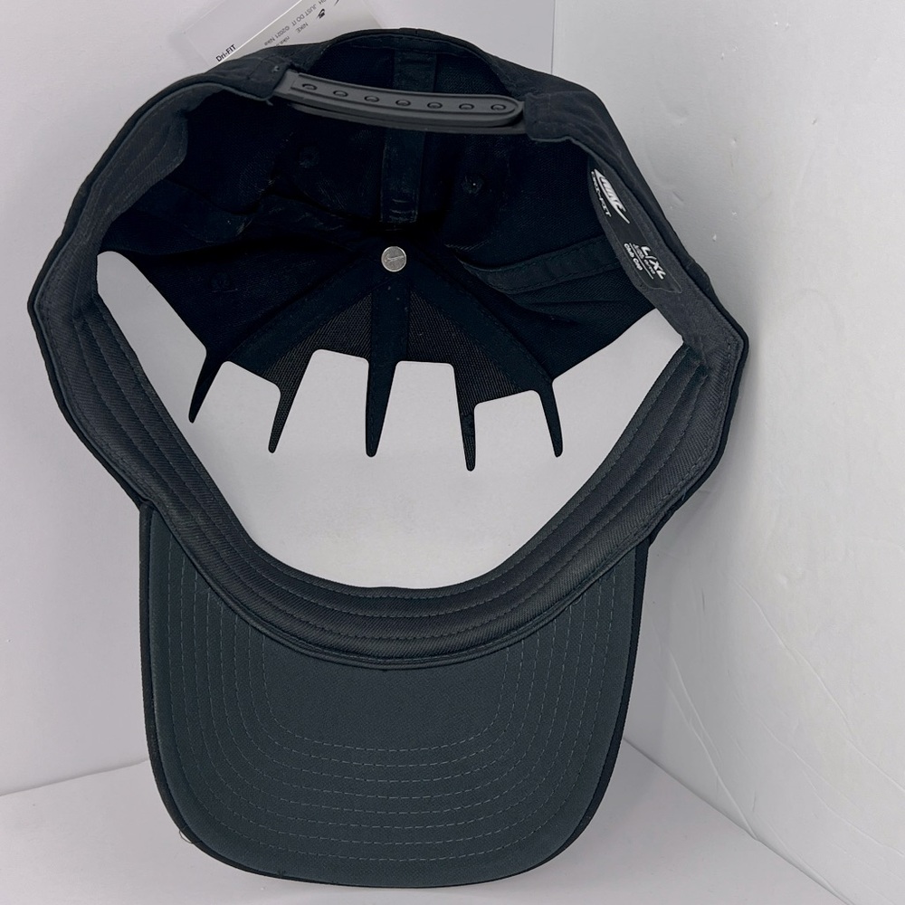 NIKE HAT/CAP UNISEX, JET BLACK, UNISEX, ADJ STRAP, WHITE LOGO EMBROIDERED UNISEX - Picture 6 of 15